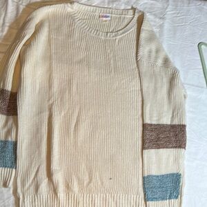 LuLaRoe Cream Ribbed Sweater